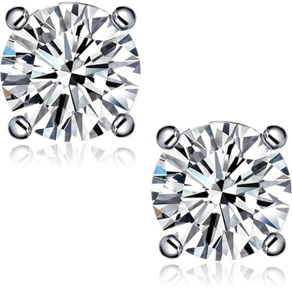 1 Karat Moissanite Stud earrings 1/2 Karat Each Gold Jewelry - Picture 4 of 5